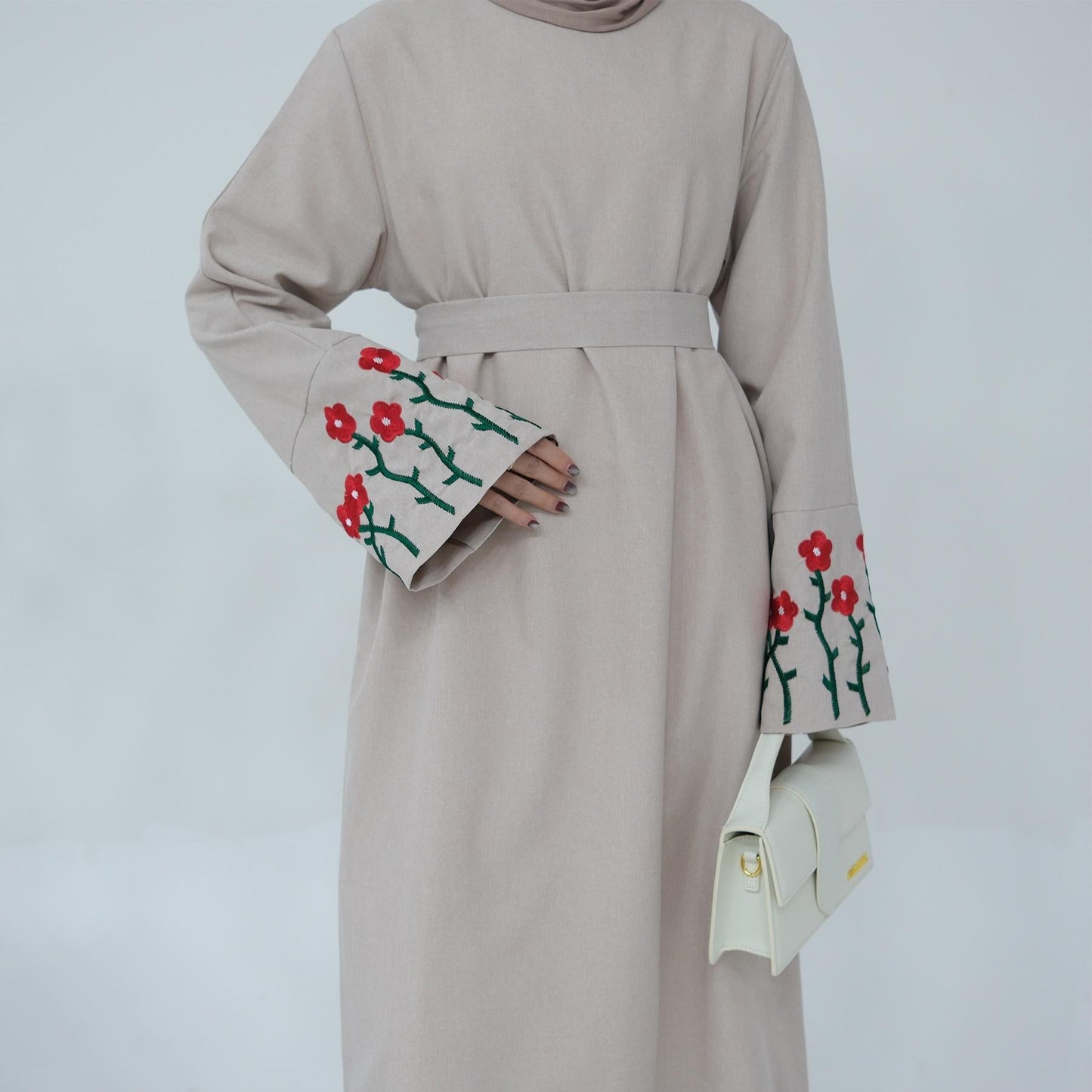 HAYA HAYA1090 Flower Embroidery Elegant Dress