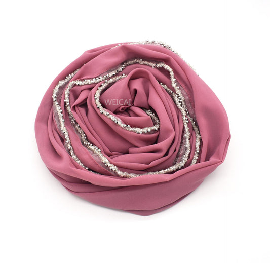 HAYA HA1117 Solid Chiffon Headband Hijab
