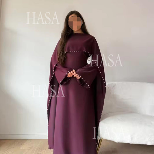 HS6697 Robe Decorated with Pearls and Beads.