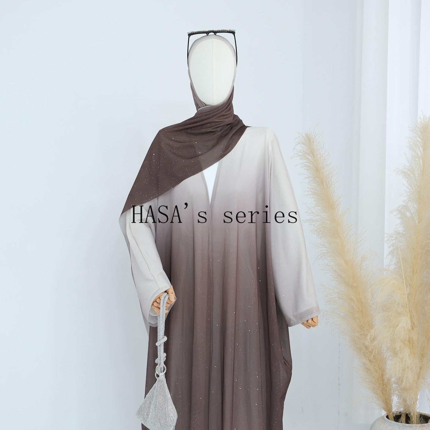 HS4839 Gradient Sequined Long Cardigan
