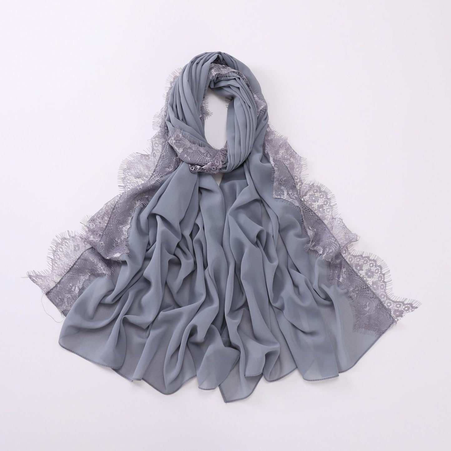 HAYA HA1119 Chiffon Lace Edge Headband Hijab