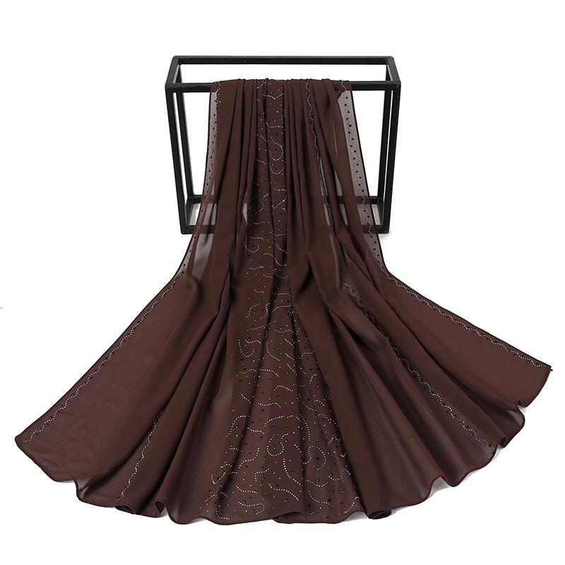HAYA HA1127 Pearl Chiffon Rhinestone Headscarf