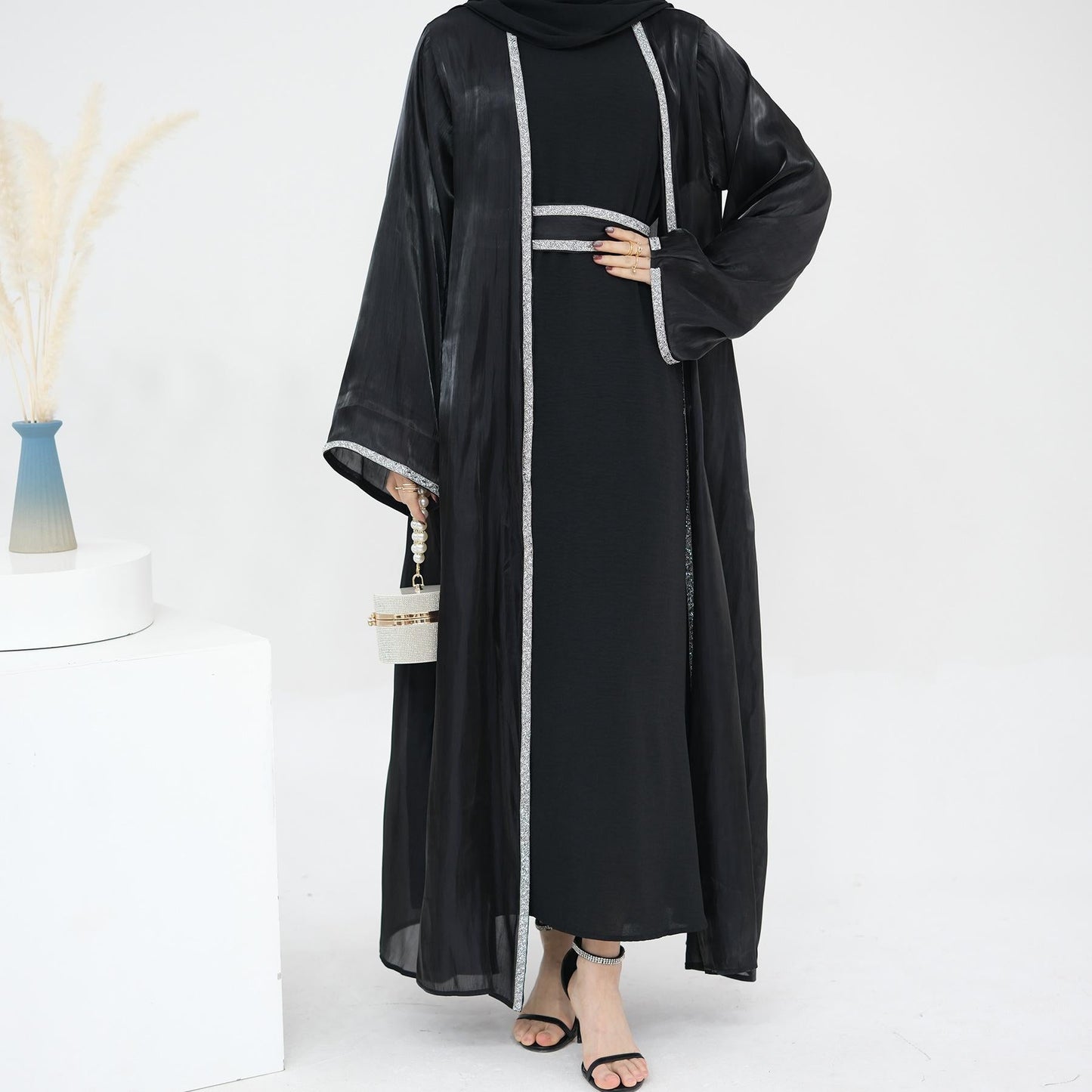 HAYA HA1185 3pcs Set Cardigan+Inner Dress+Hijab