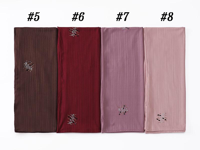 HAYA HA1133 New Striped Hot Drilling Headscarf