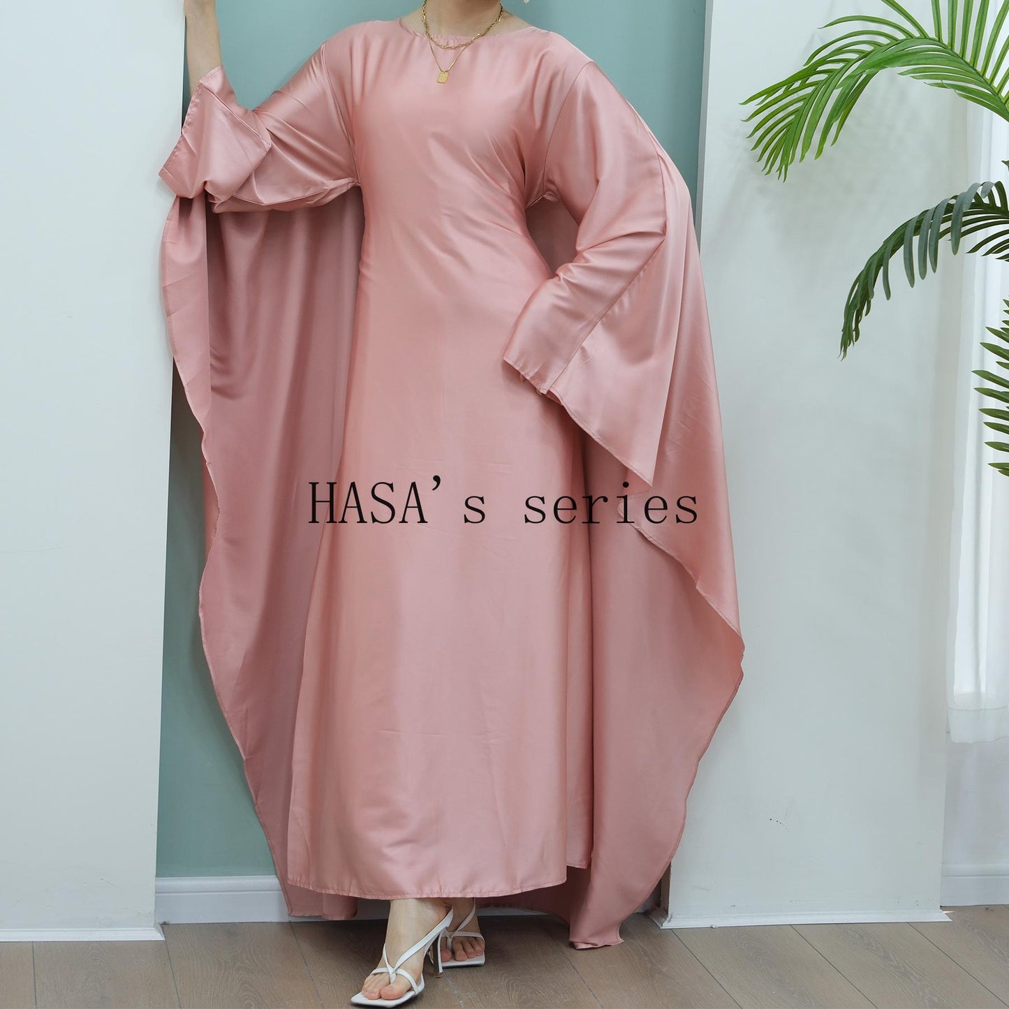 HS4835 High-density Stretch Satin Long Dress, Simple, Elegant, and Comfortable To Wear.