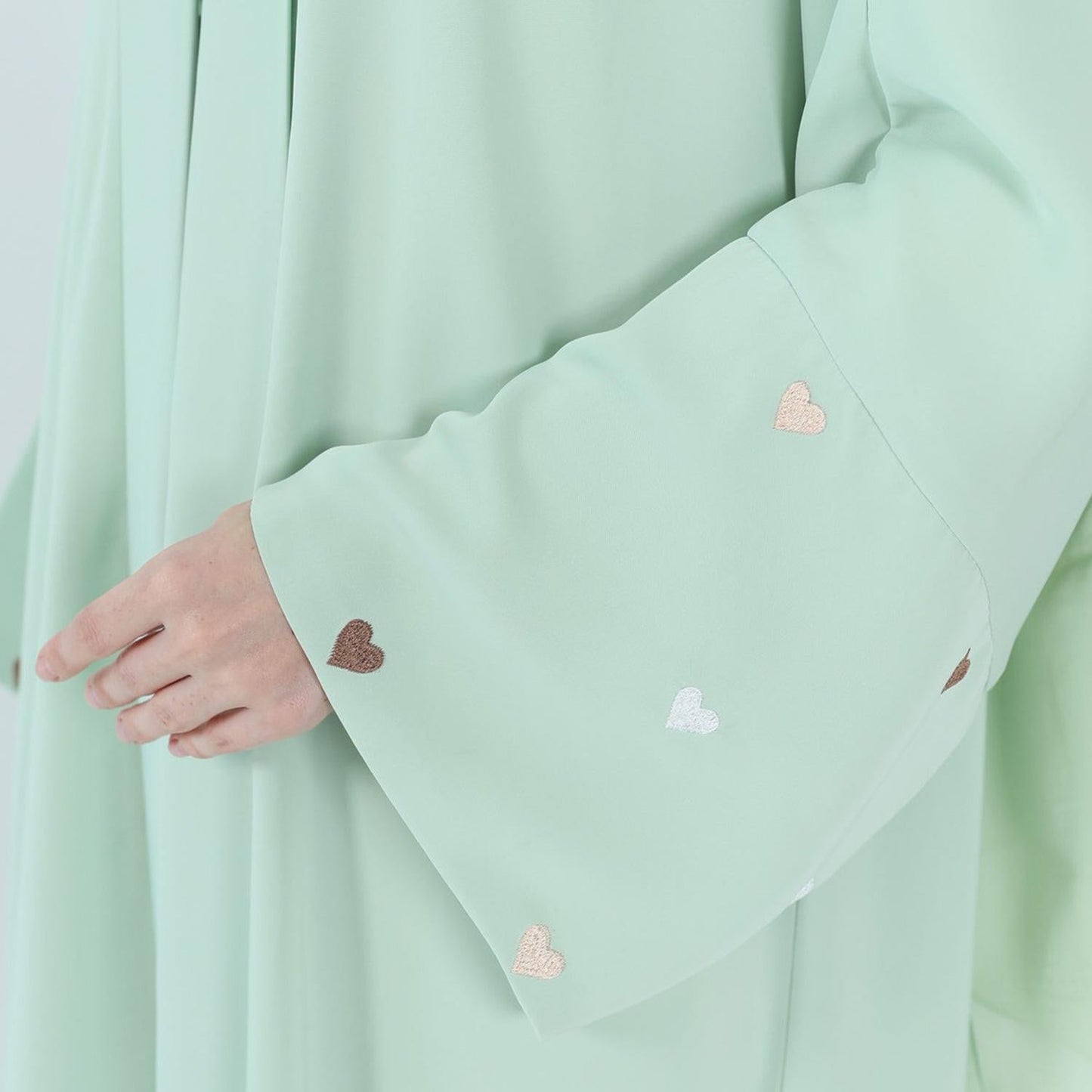 HA1502 Macaroon Color Summer Thin Sleeve Heart Embroidered Robe Cardigan