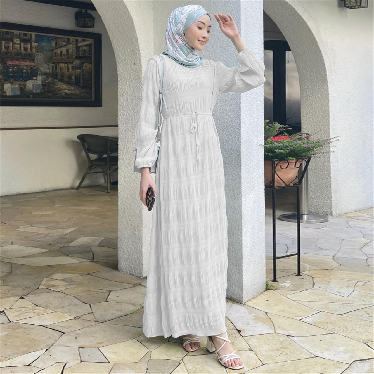 HAYA HAYA1049 Long Chiffon Pleated Dress