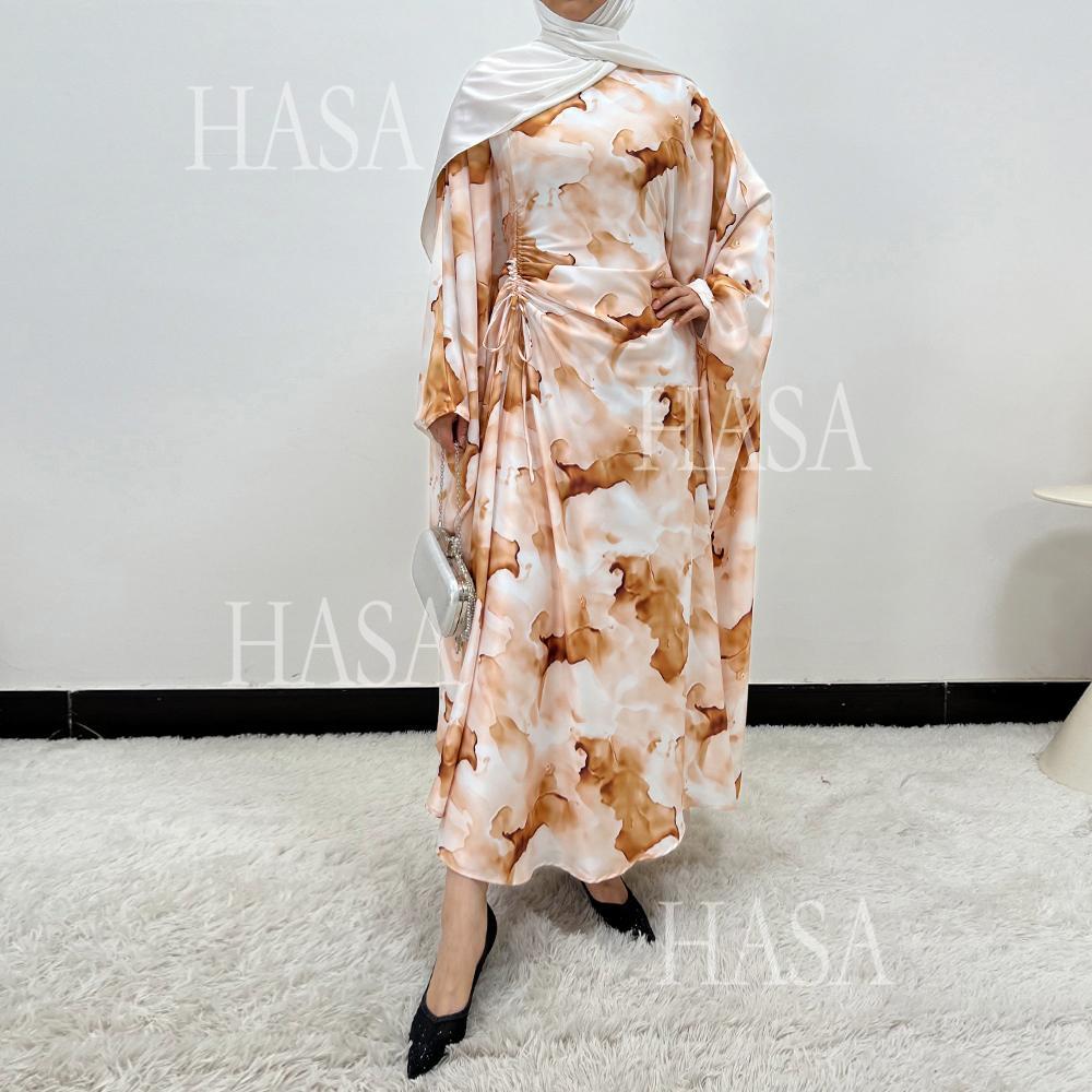 HA6502 Loose-fitting Printed Robe (headscarf Not Included)