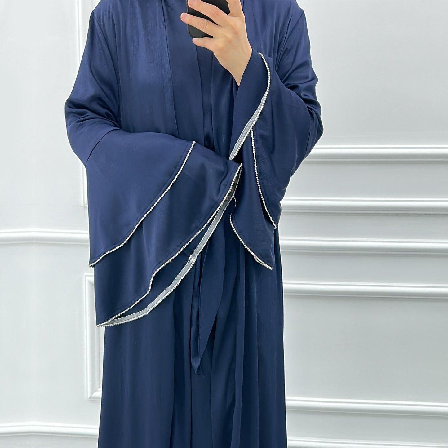 HAYA HA1188 3pcs Set Satin Cardigan+Inner Dress+Special Belt