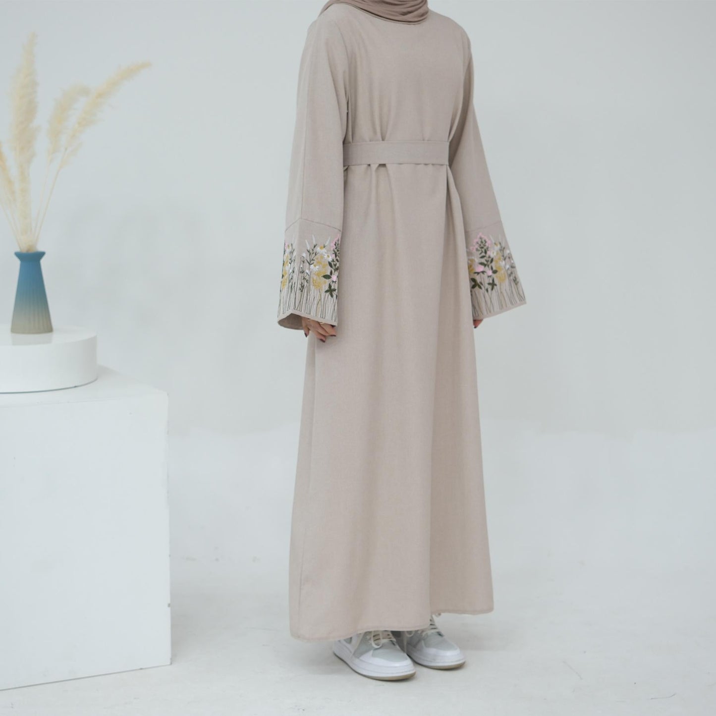 HAYA HAYA1090 Flower Embroidery Elegant Dress