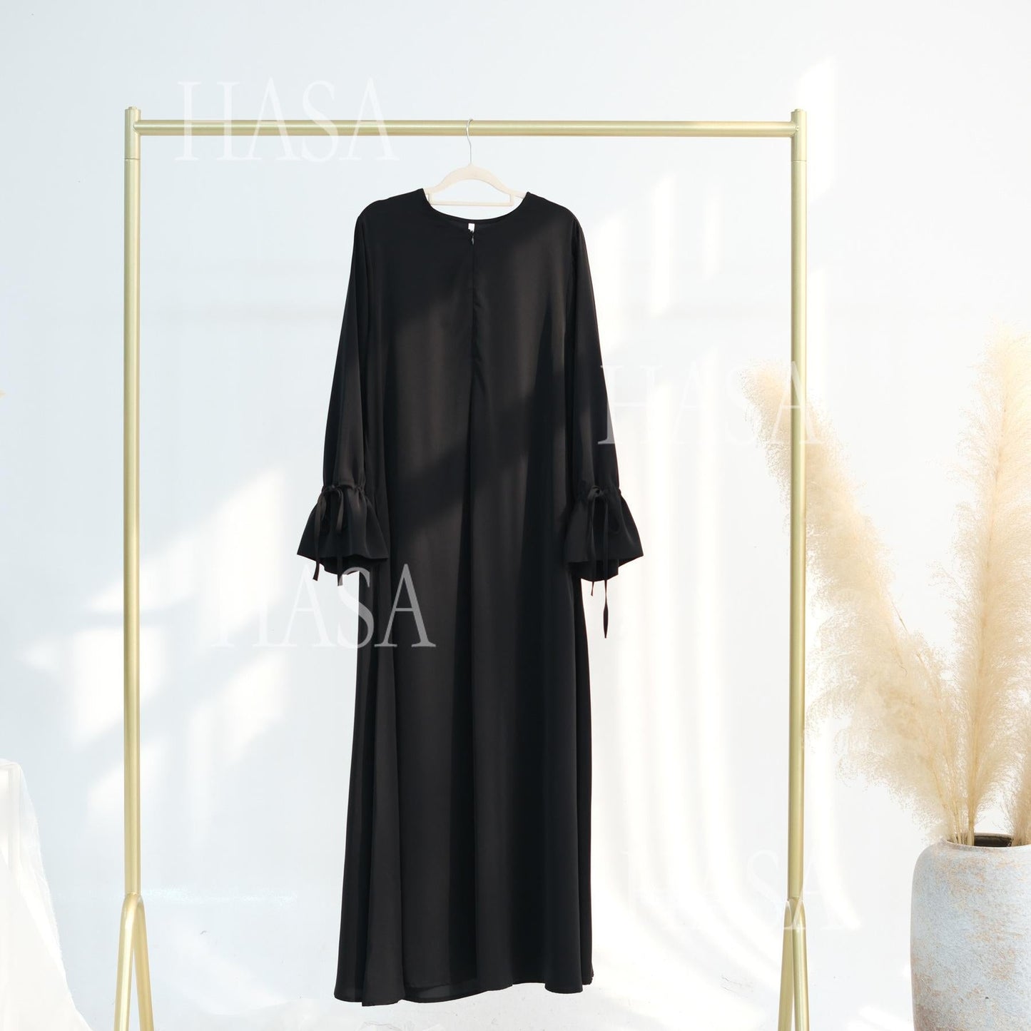 HA5861 Solid Color Sleeve Robe (without Headscarf), Elegant Temperament Instantly abaya girl