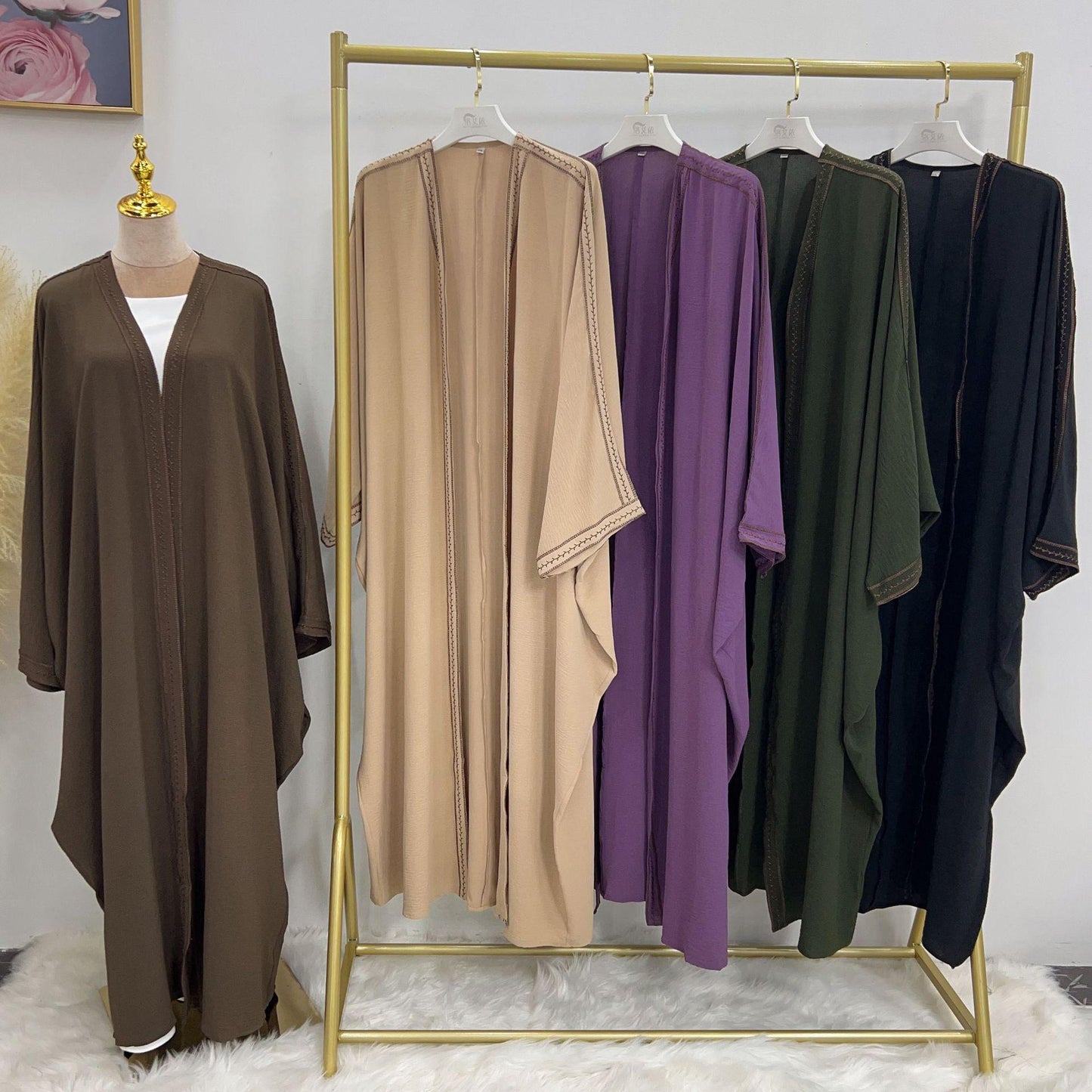 HAYA HAYA1016 Embroidered Lace Dress Robe