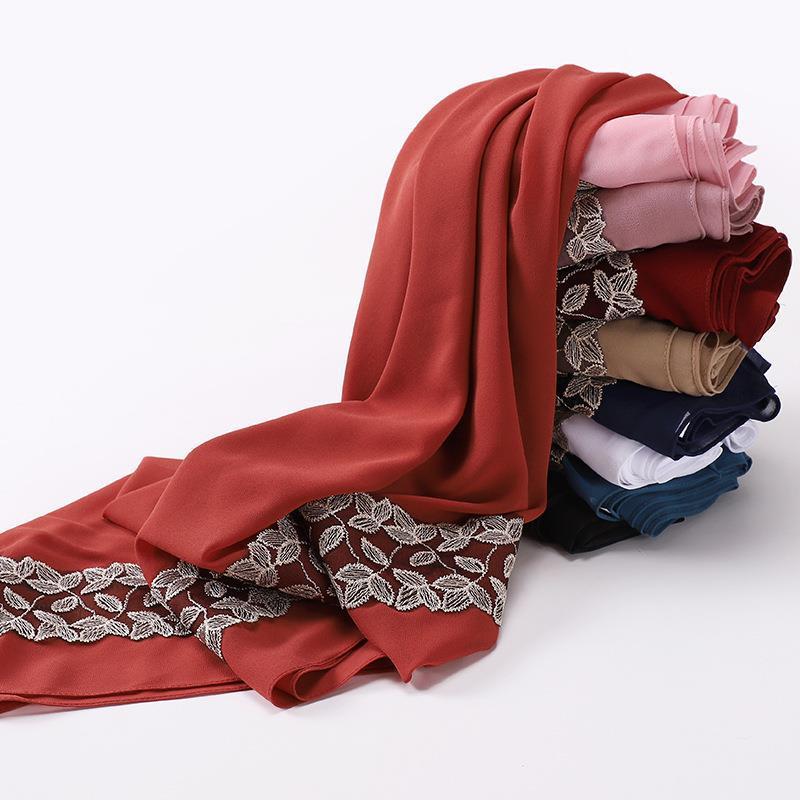 HAYA HA1130 Pearl Chiffon Lace Headscarf