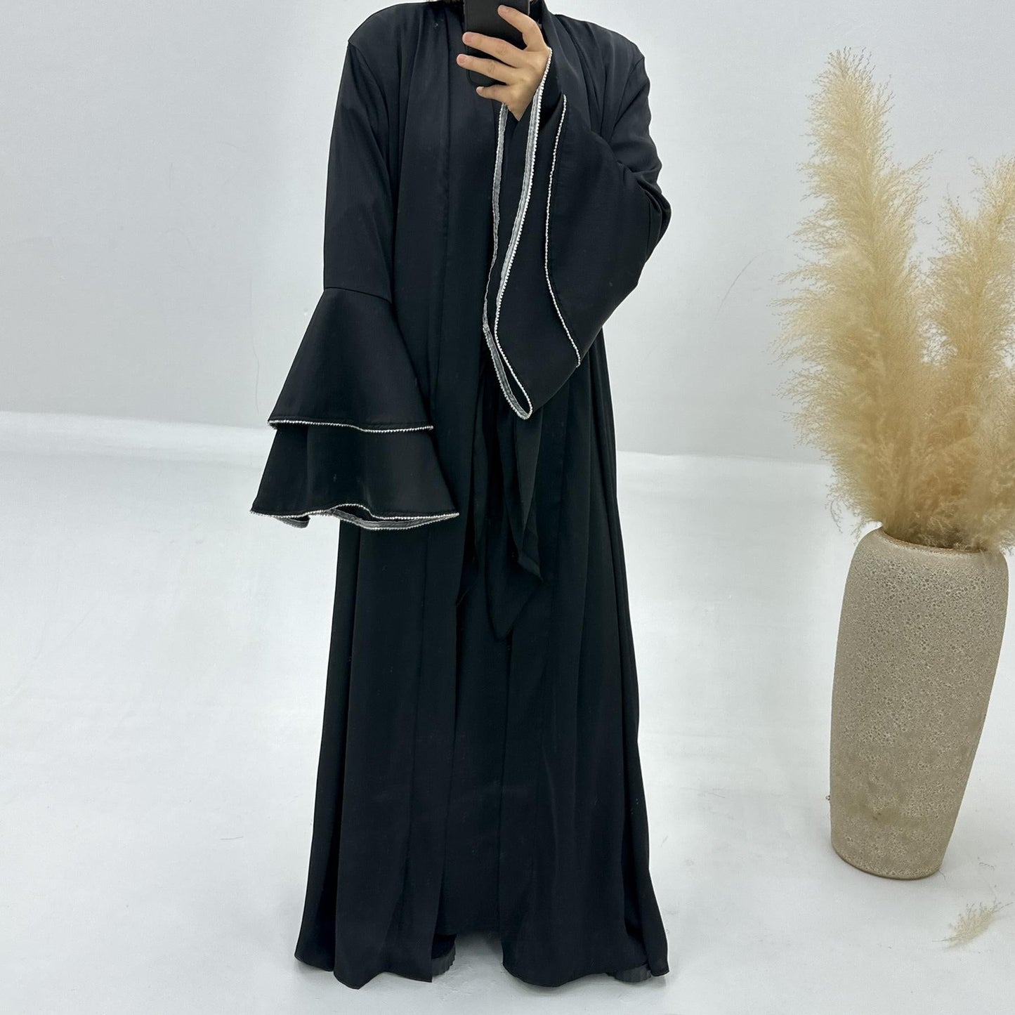 HAYA HA1188 3pcs Set Satin Cardigan+Inner Dress+Special Belt