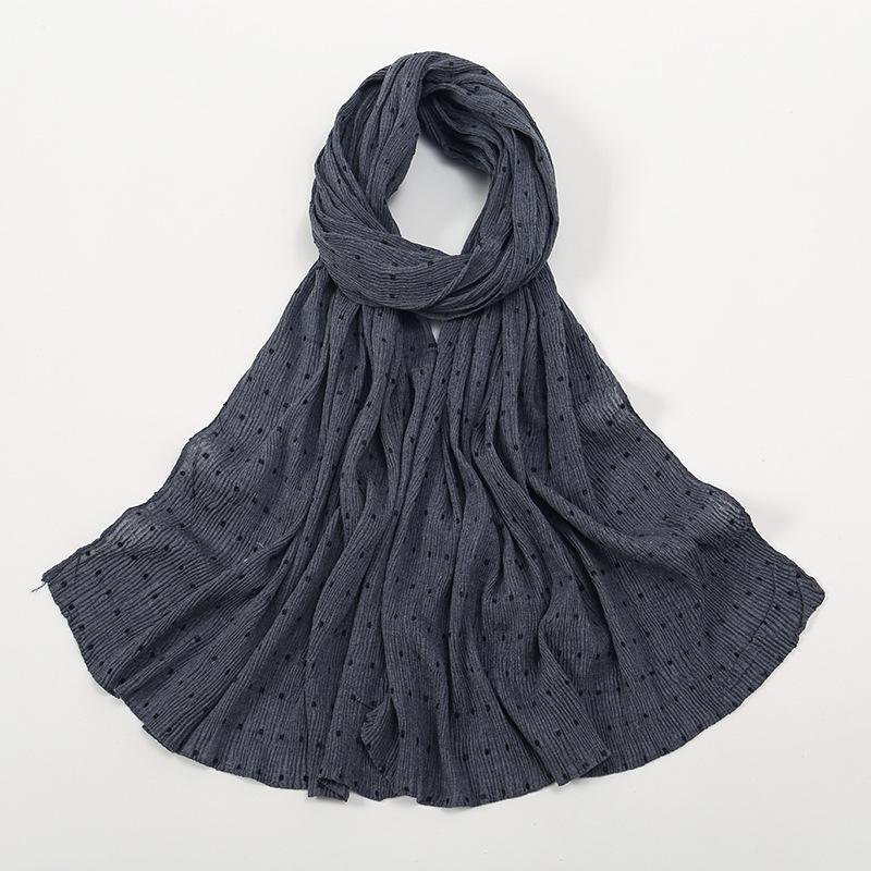 HAYA HA1122 Pure Color Cotton and Linen Long Scarf