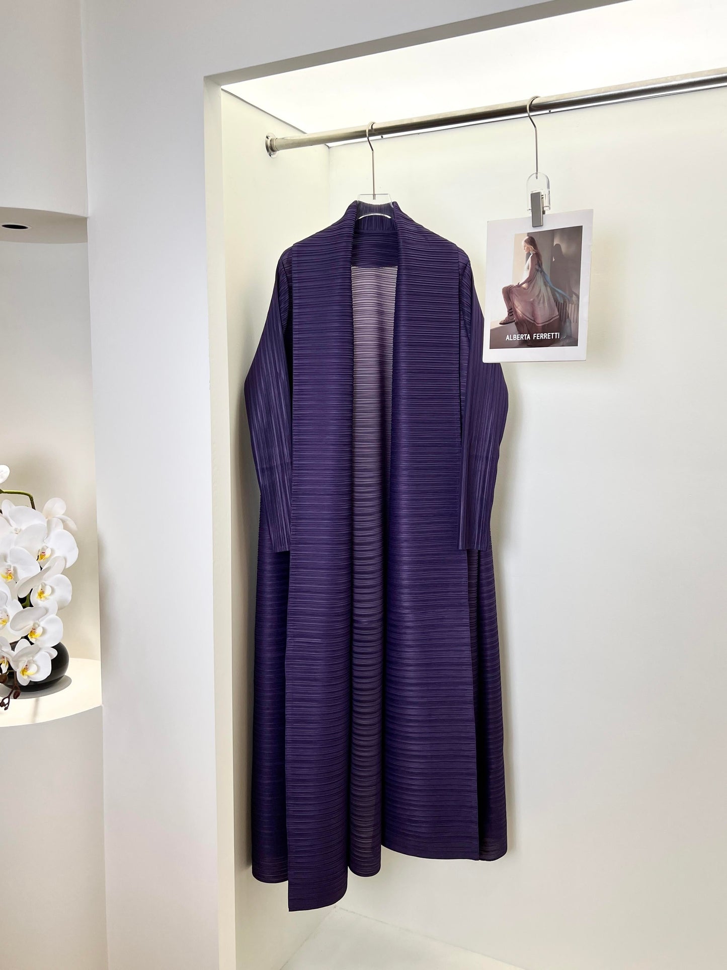 HS6729 Chocolate Crinkle | Brown Textured Open Abaya
