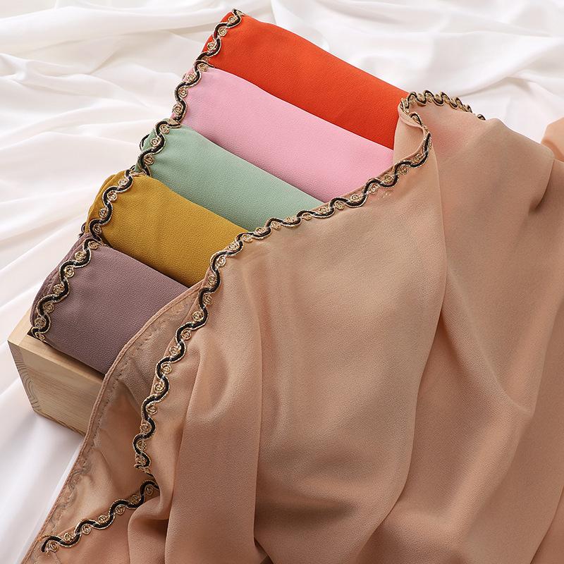 HAYA HA1131 Pearl Chiffon Lace Chain Headband