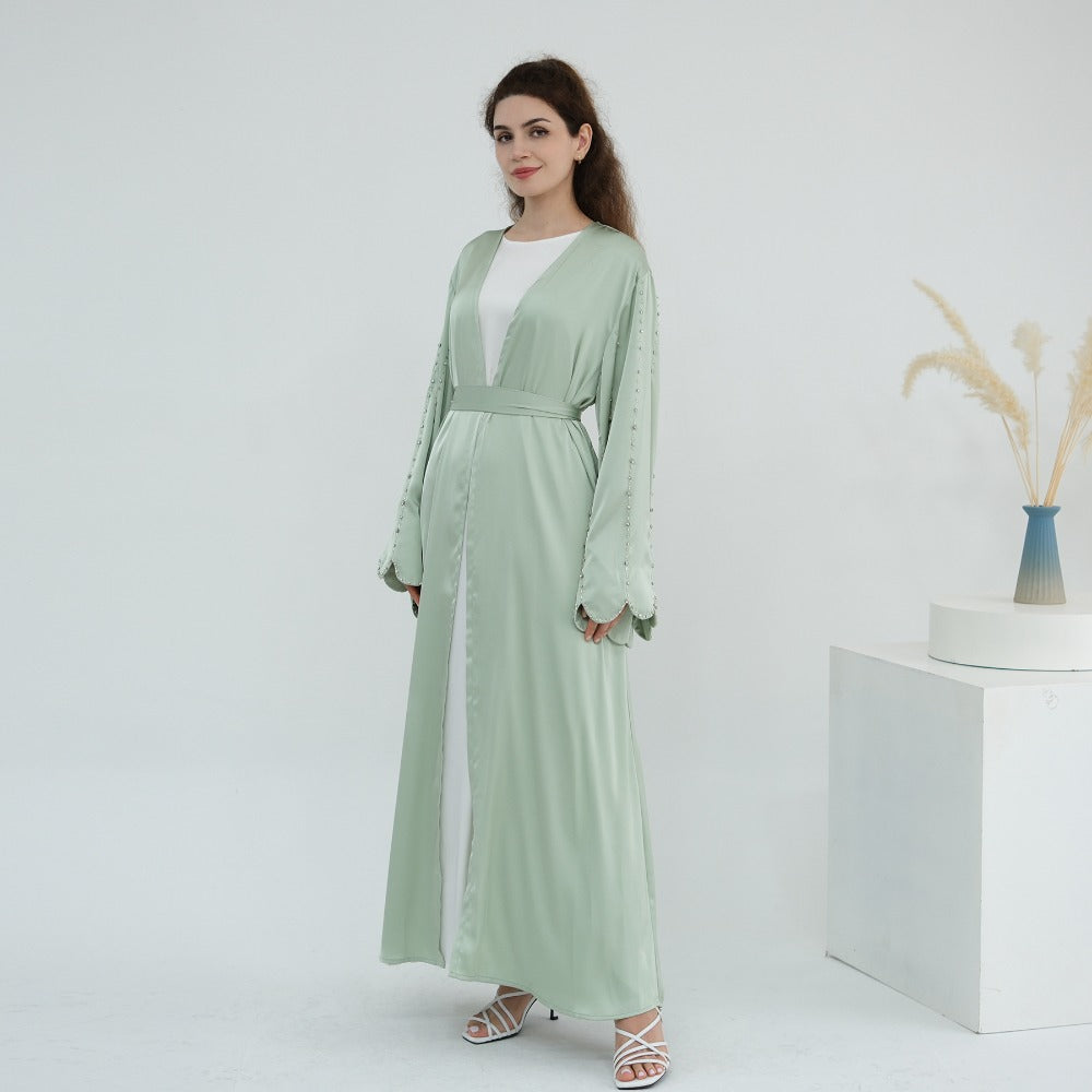 HA6602 Fully hand-beaded long cardigan jacket (headscarf not included)