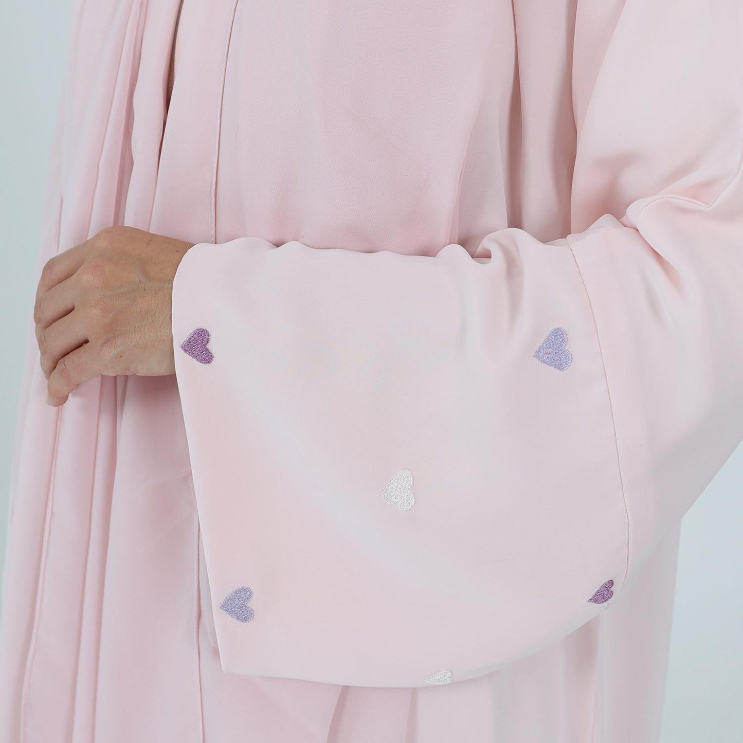 HA1502 Macaroon Color Summer Thin Sleeve Heart Embroidered Robe Cardigan