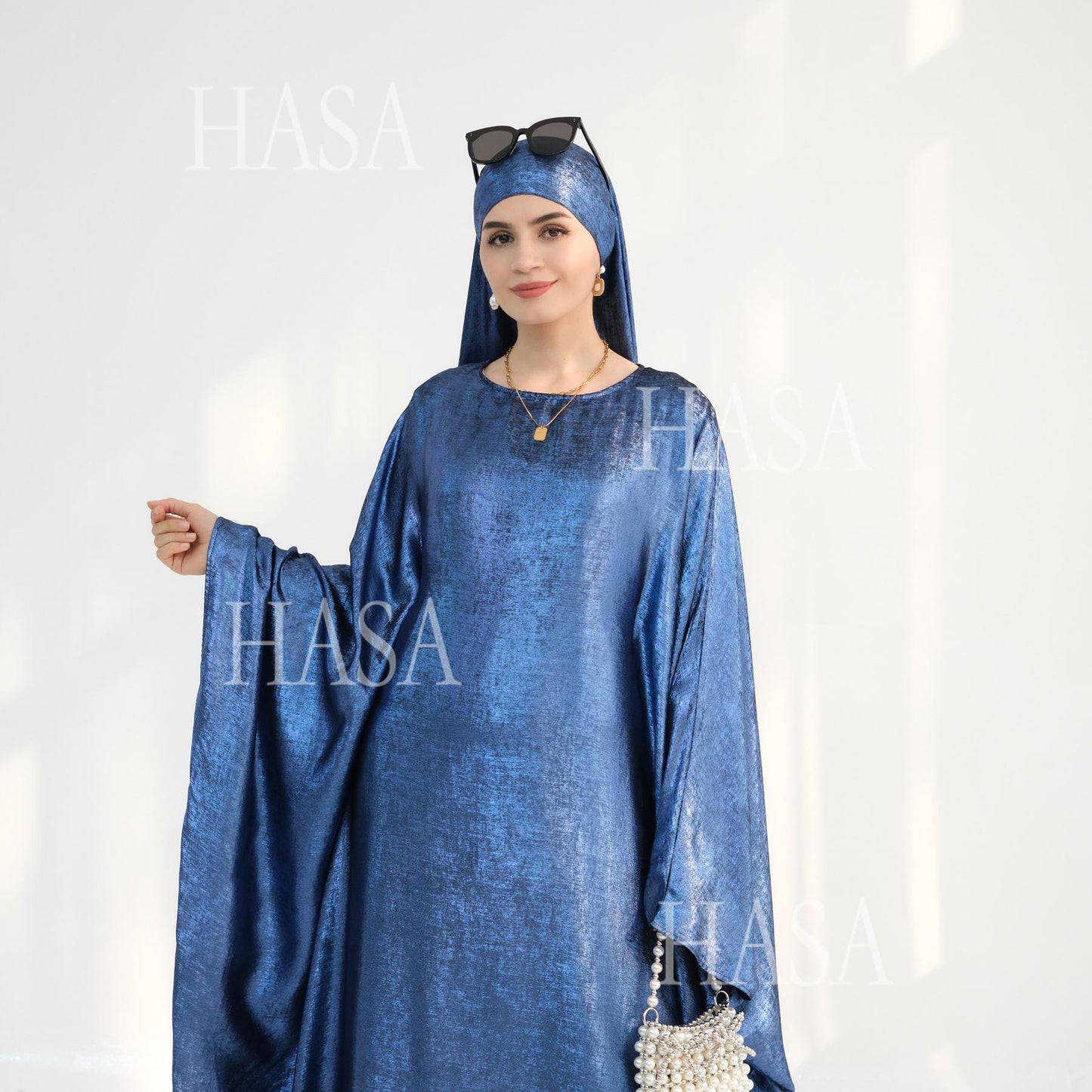 HA5879 Light-sensing Two-piece Dress | with Headscarf Design, The Overall Matching Is More Worry-free