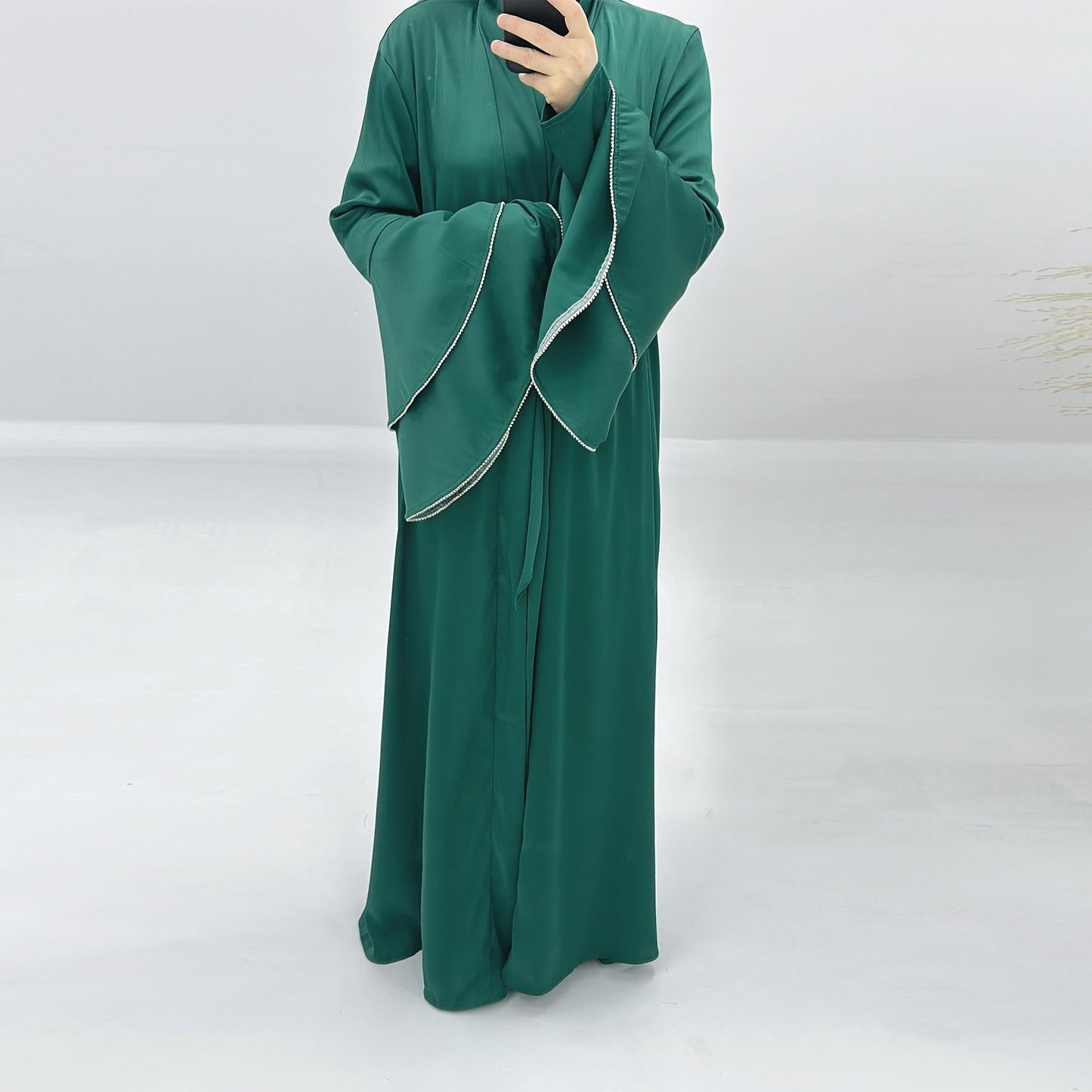 HAYA HA1188 3pcs Set Satin Cardigan+Inner Dress+Special Belt
