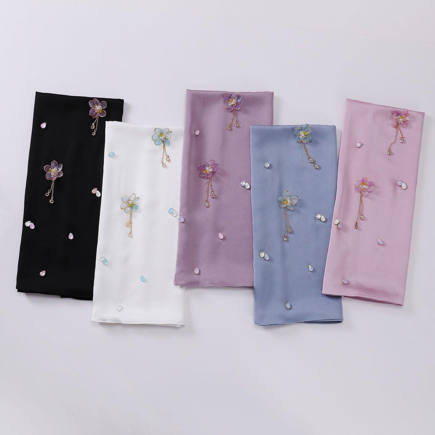 HAYA HA1115 Chiffon Handsewn Flower Headband Hijab