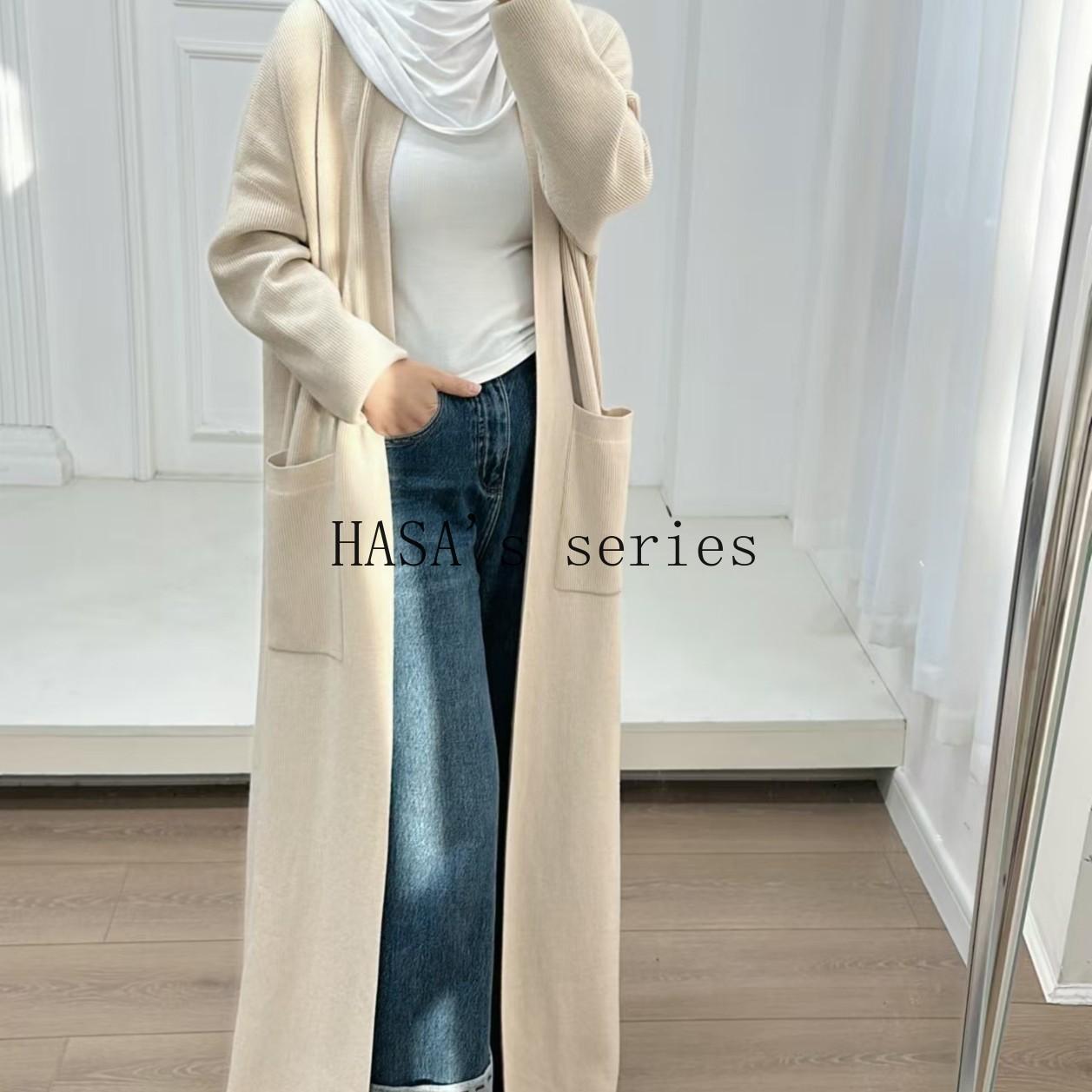 HA5439 Temperament Knitted Cardigan - Autumn and Winter Thick Loose Long Dress long  sleeve