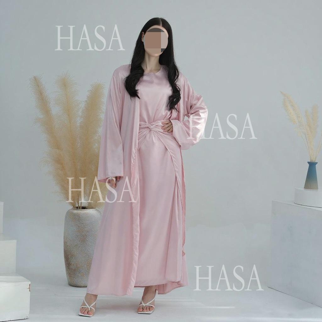 HA6581 Solid color three-piece women's long skirt suit