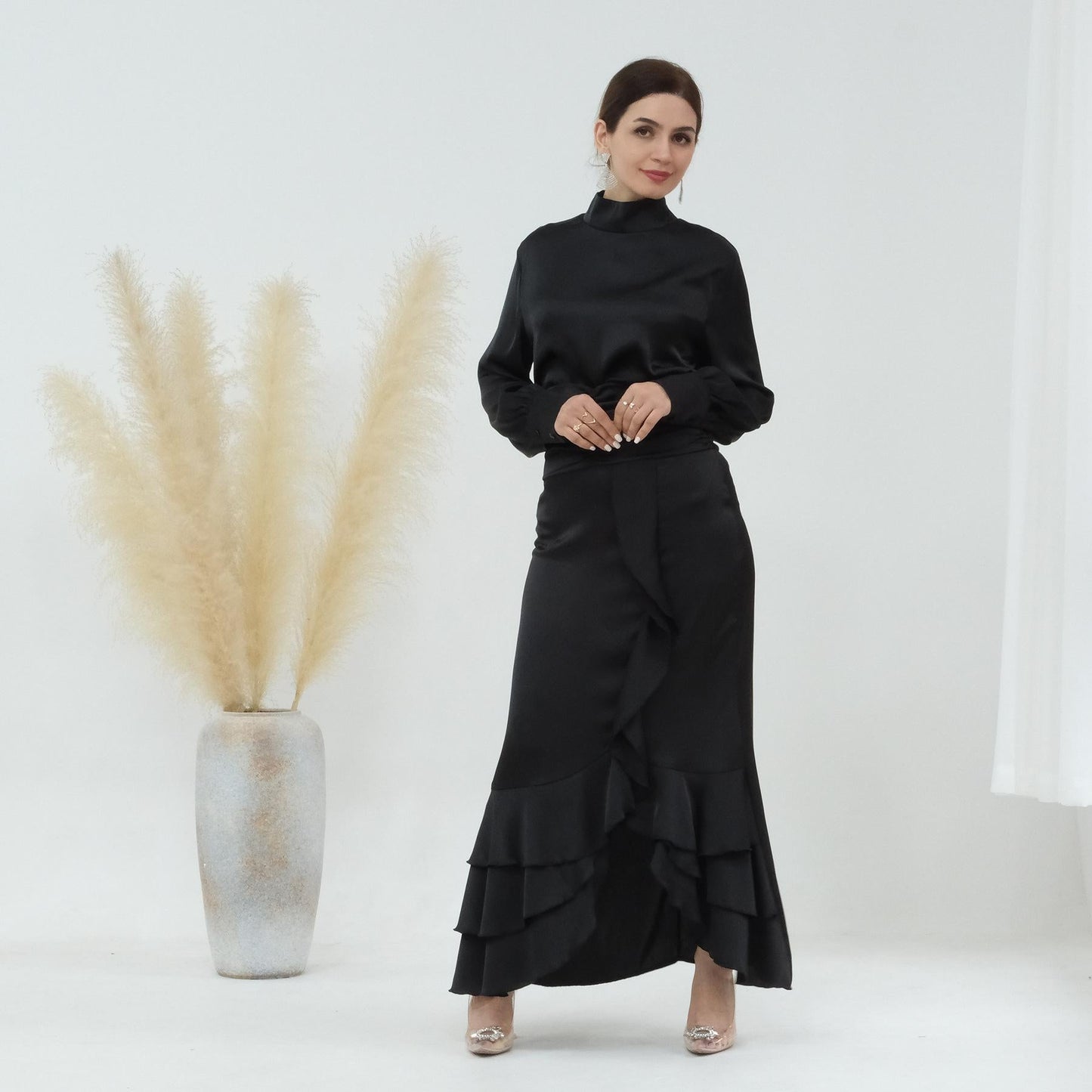 HAYA HAYA0718 Solid Colour High Neck Slimming Set
