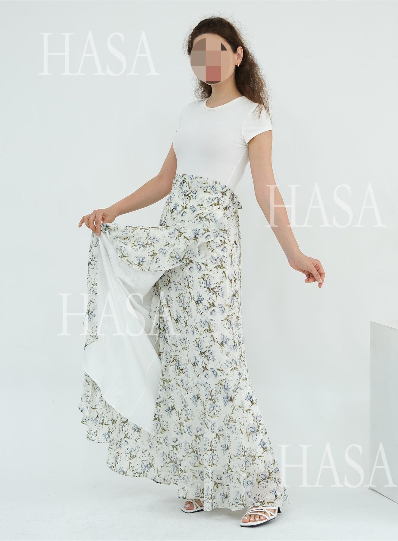 HA6580 Printed cardigan and skirt two-piece set