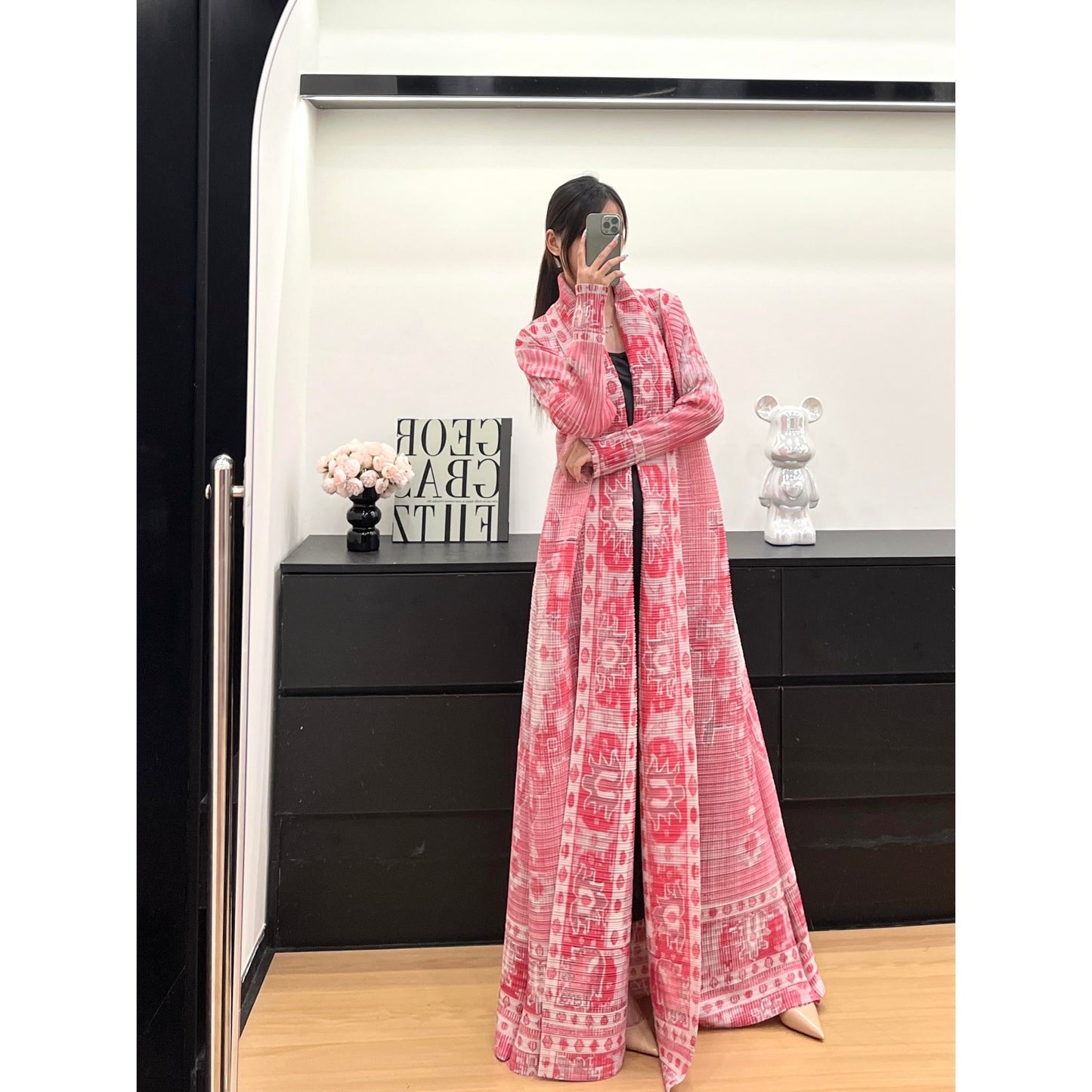 HS6711 Ethereal Pink , Elevated Abaya Style with Artistic Prints