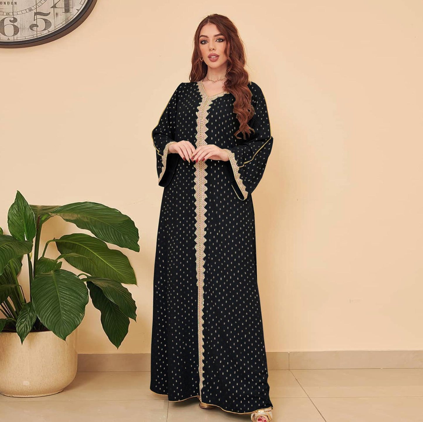 HAYA0442 Middle East Women's Clothing New Bronzing Muslim Dubai Robe