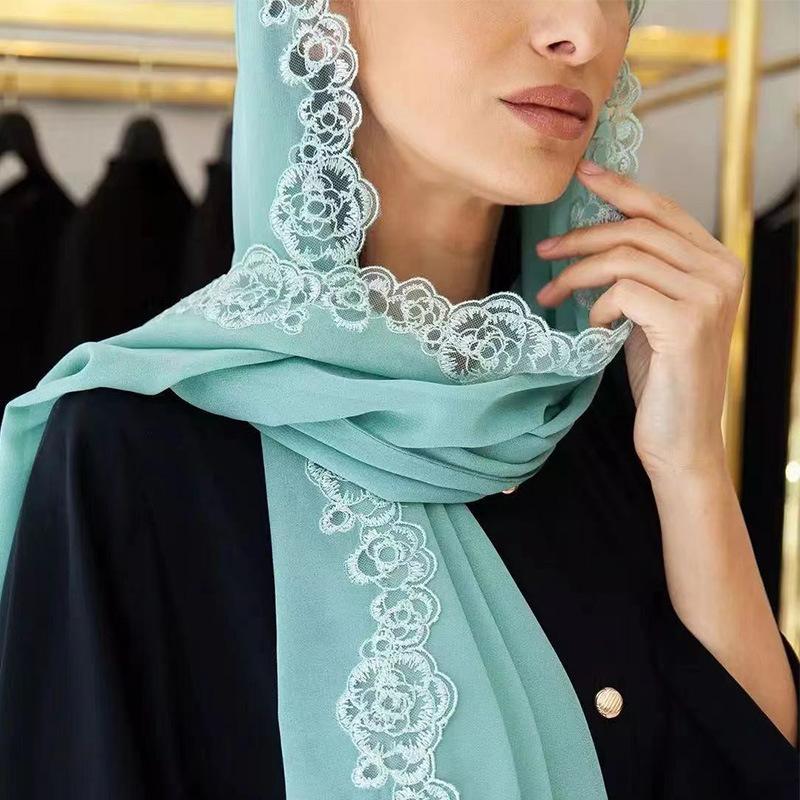 HAYA HA1124 Chiffon Fashion Lace Scarf