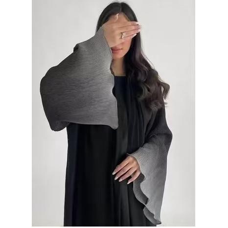 HASASERIES HS6721 Olive Ombre  Green Abaya with Gradient Cuffs