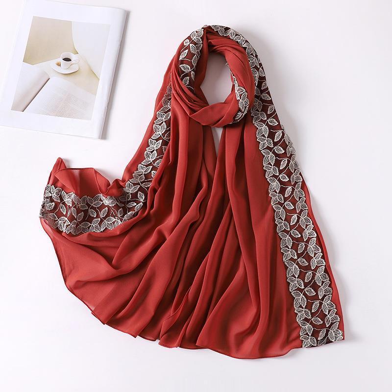 HAYA HA1130 Pearl Chiffon Lace Headscarf