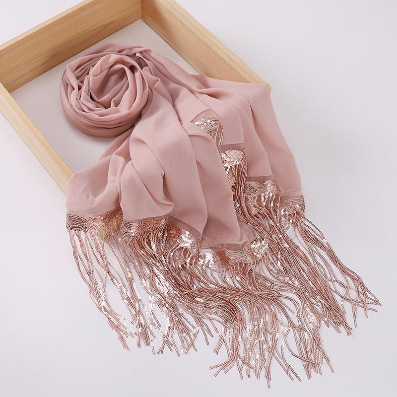HAYA HA1139 Pearl Chiffon Scarf