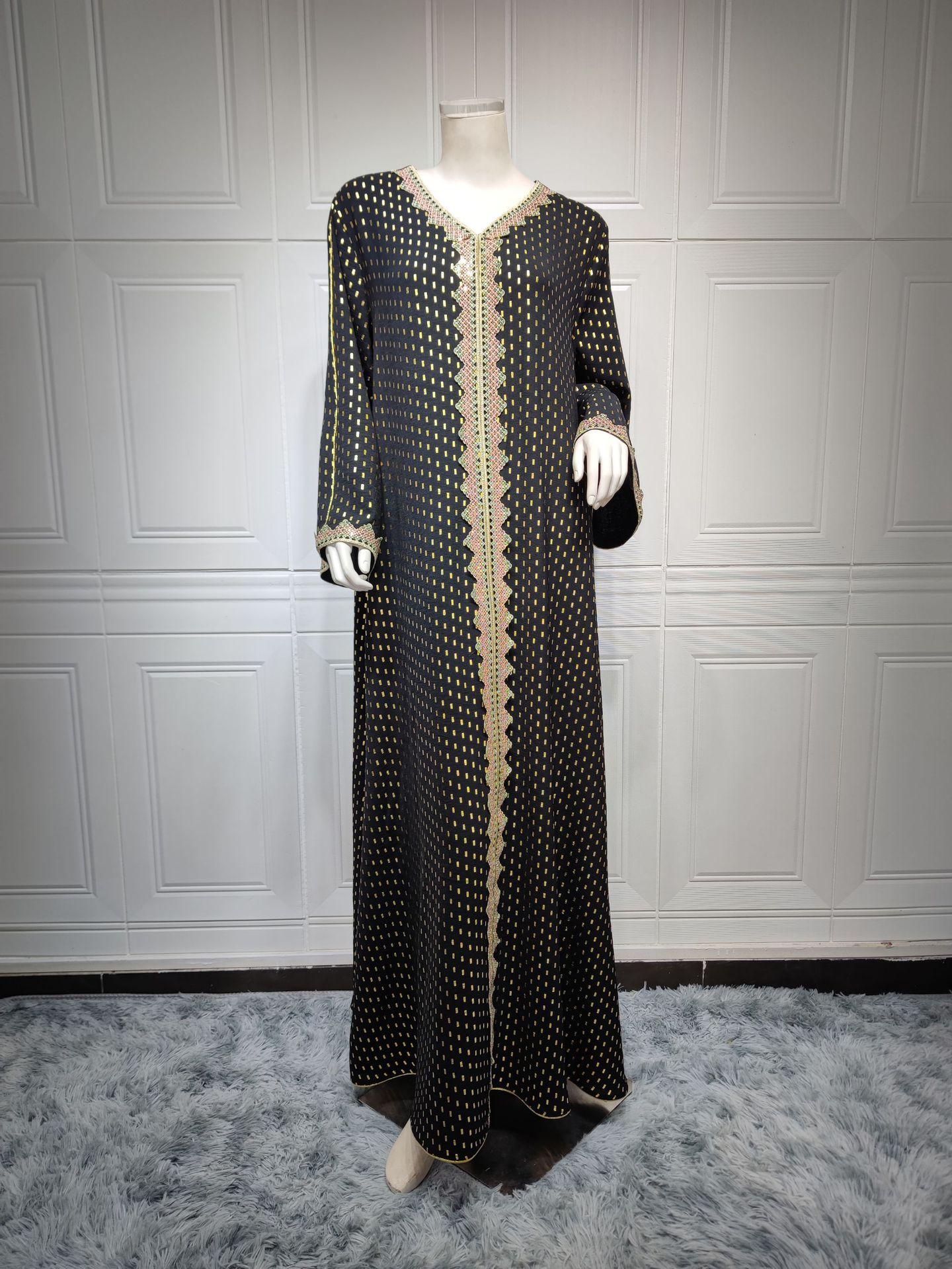 HAYA0442 Middle East Women's Clothing New Bronzing Muslim Dubai Robe