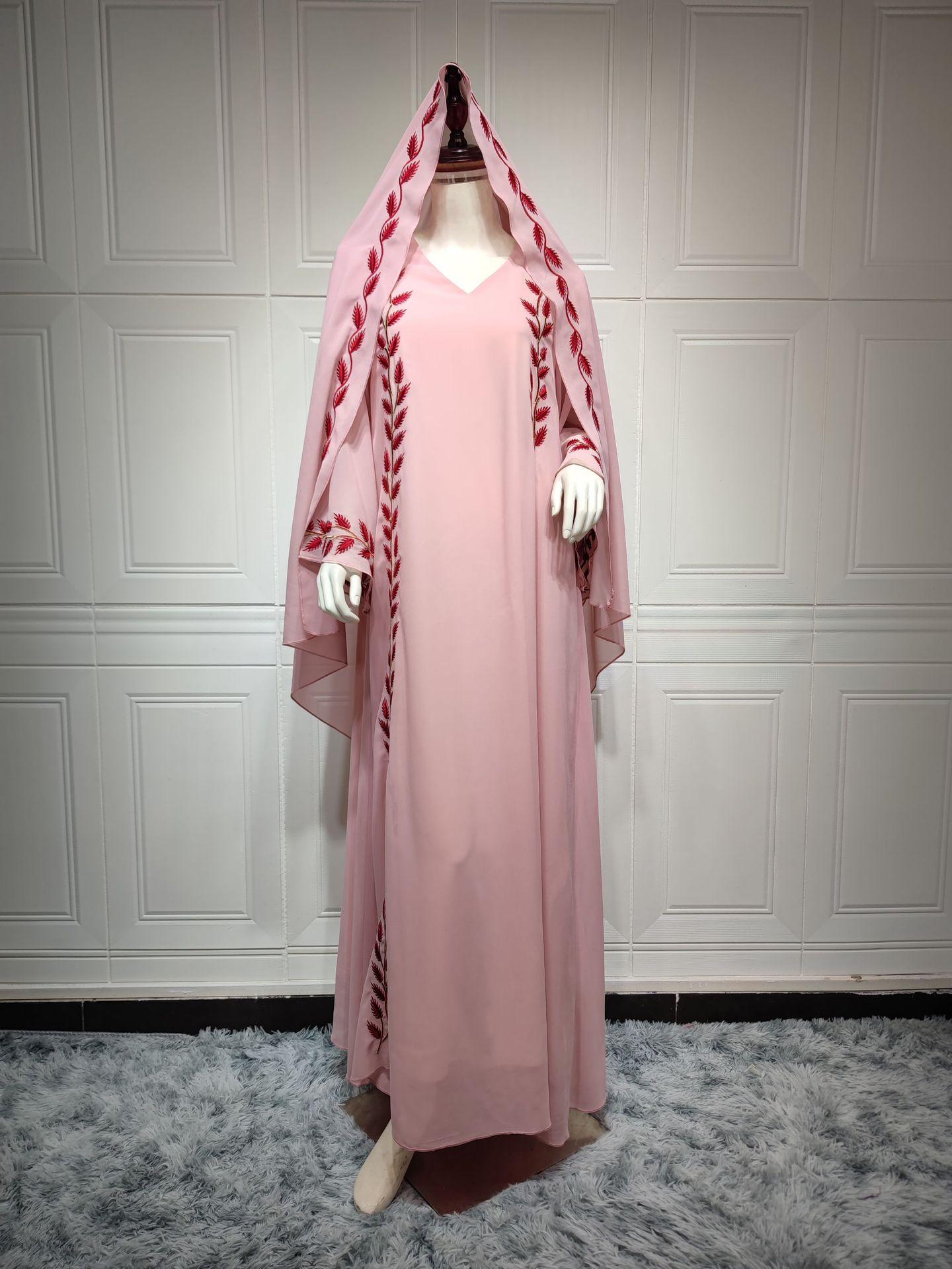 HAYA HAYA1050 2pcs Chiffon Long Muslim Dress with Hijab