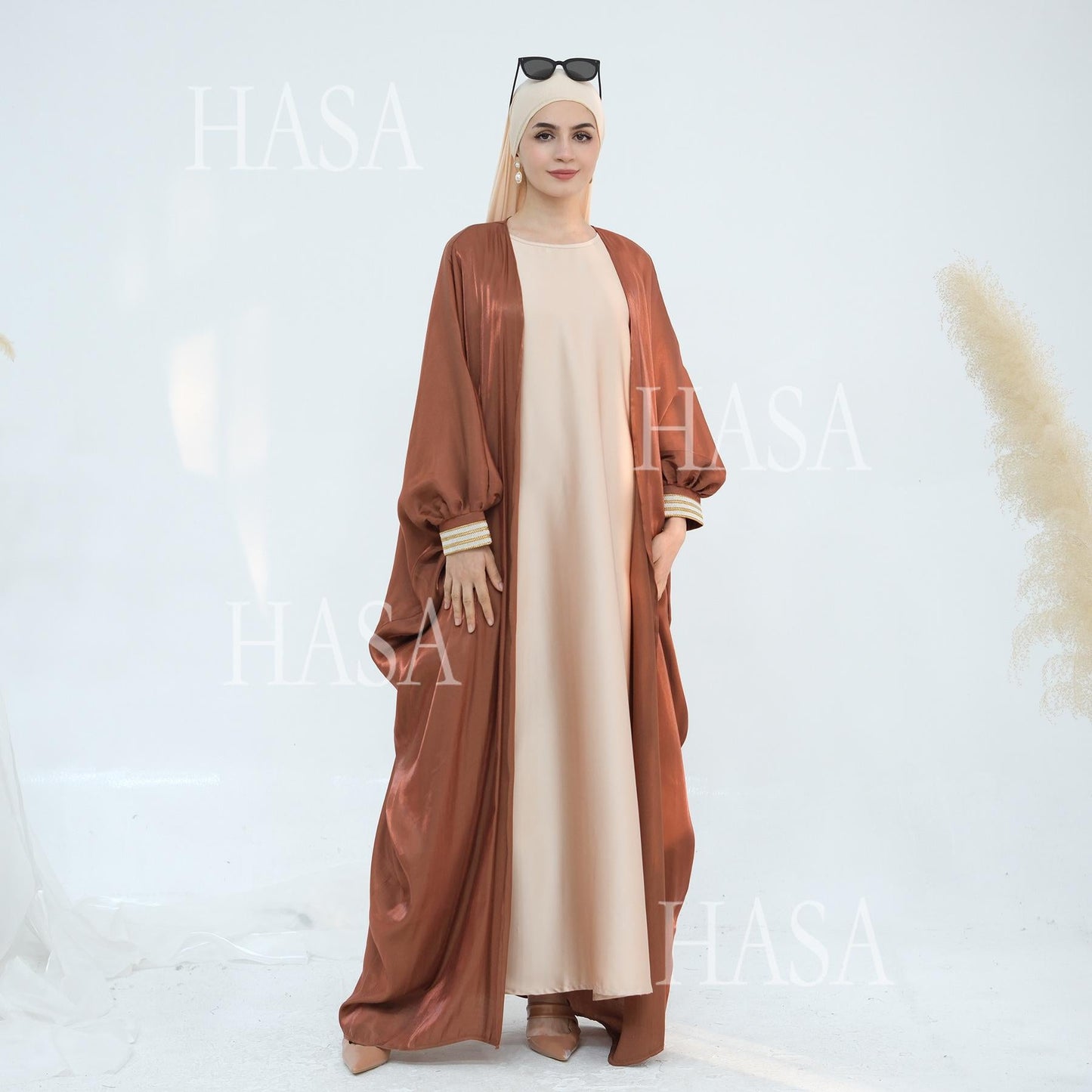 HA5873 Temperament Cardigan Long Coat Exquisite Trim To Create Elegant Style