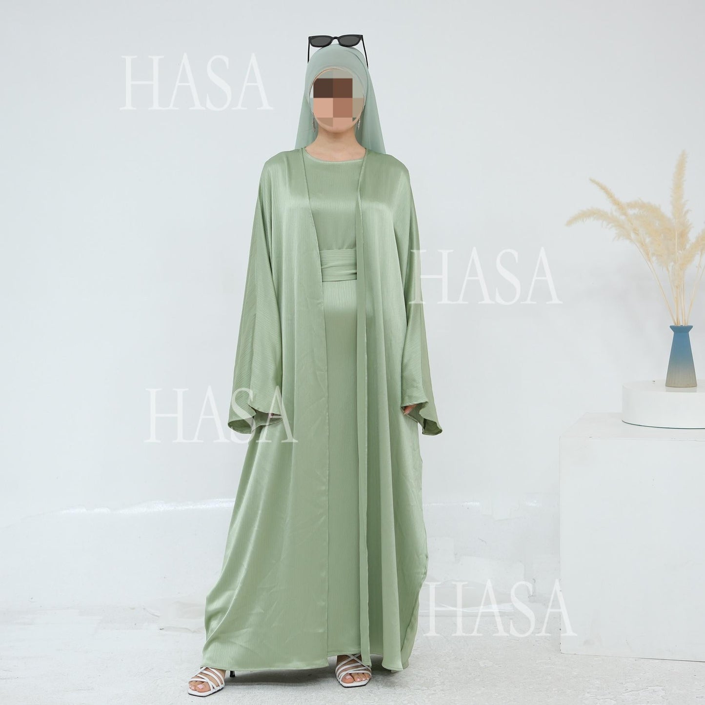 HA6575 Elegant Two-piece Cardigan Robe Set
