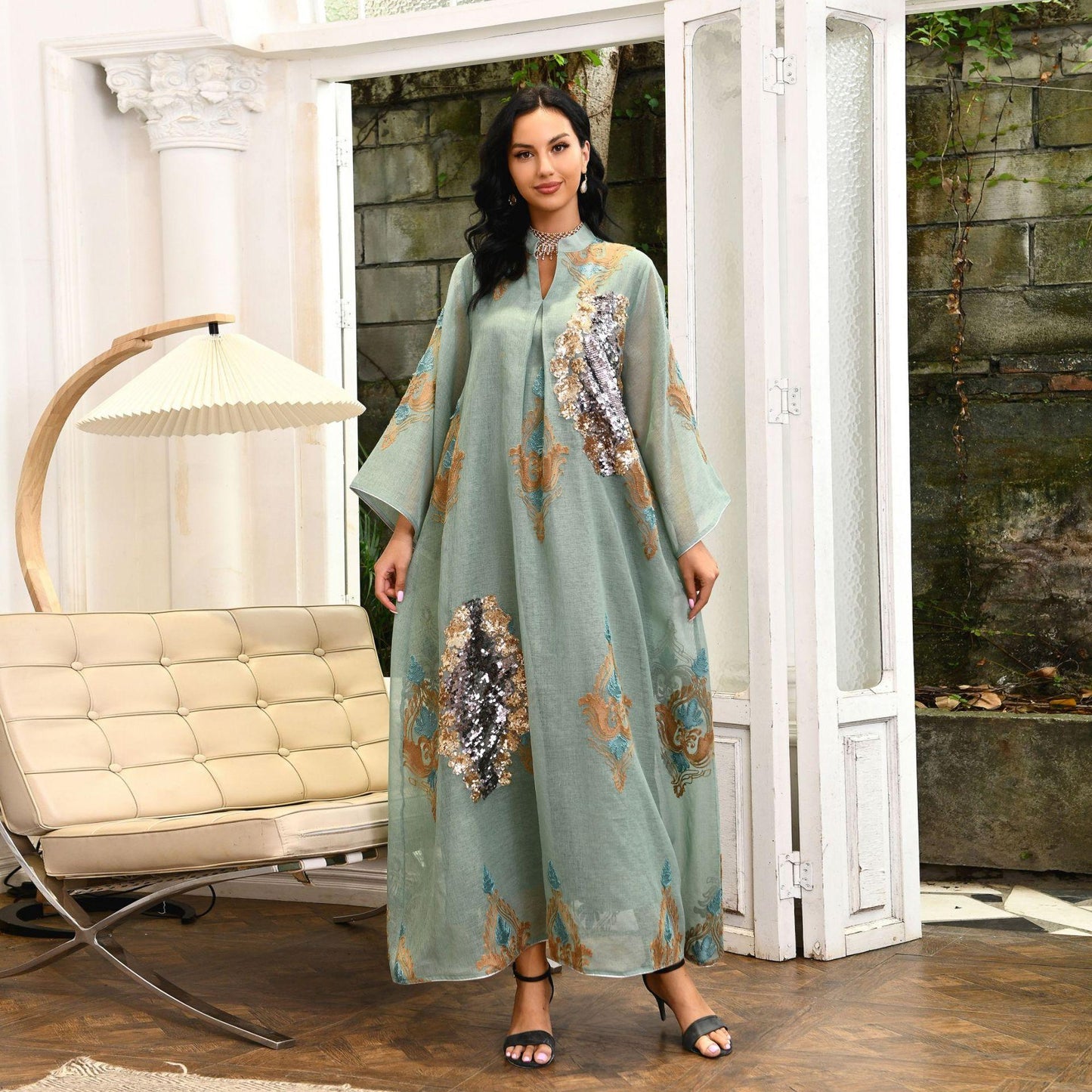 HAYA HAYA0443 Muslim Embroidered Dress