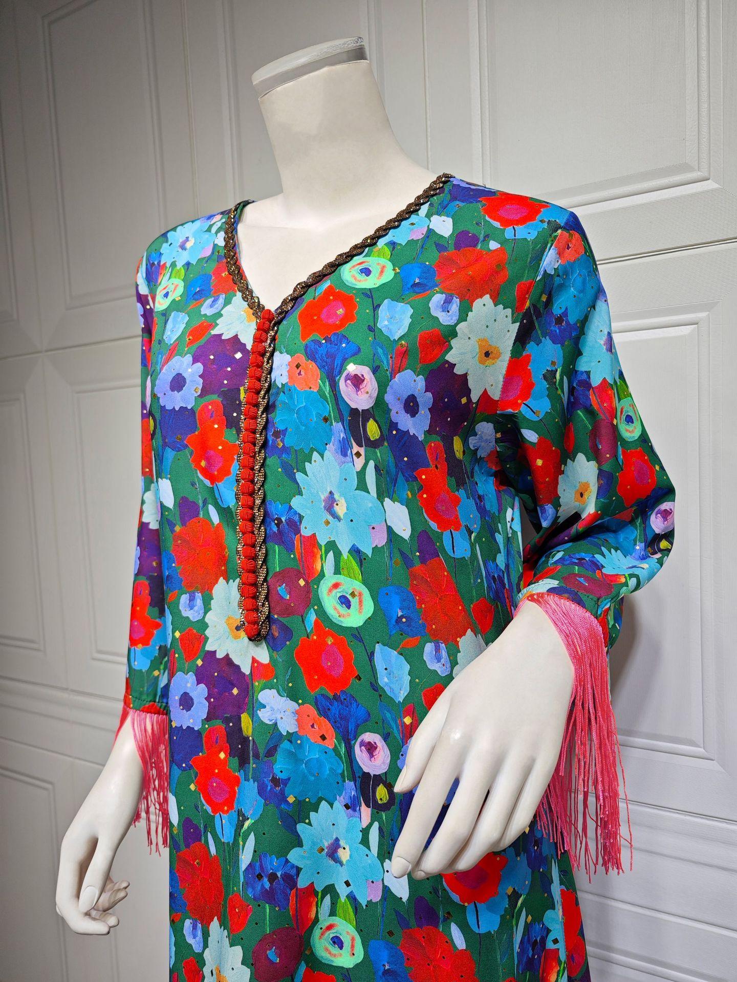 HAYA HAYA1080 Printed Casual Muslim Abaya