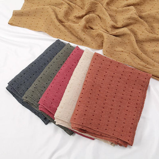 HAYA HA1122 Pure Color Cotton and Linen Long Scarf