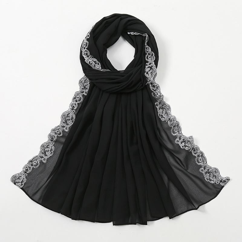 HAYA HA1124 Chiffon Fashion Lace Scarf