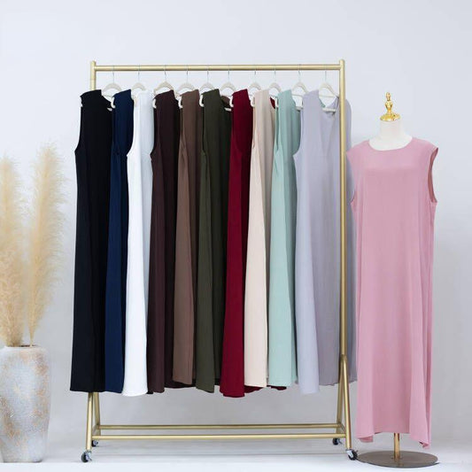 HAYA HAYA1019 Solid Color Bottom Tank Top Dress