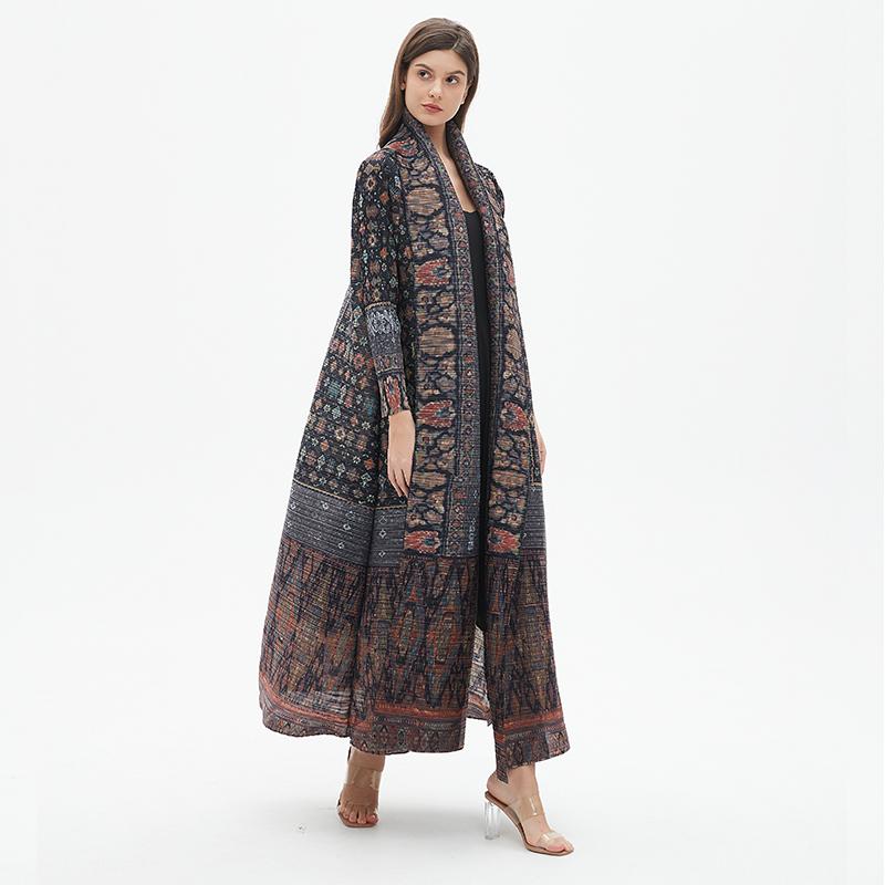 HS6727 Multicolor Printed Abaya with Traditional Motifs