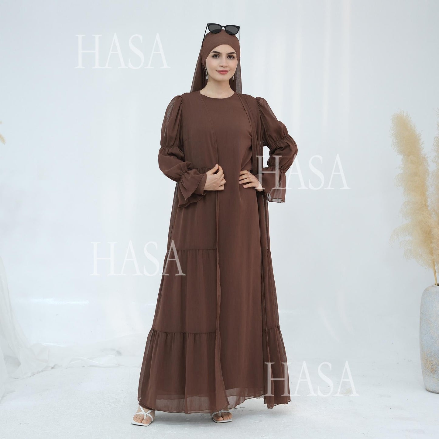 HA5880 Chiffon Texture Layered Design, A Two-way Dress Suitable for Both Daily and Formal Occasions