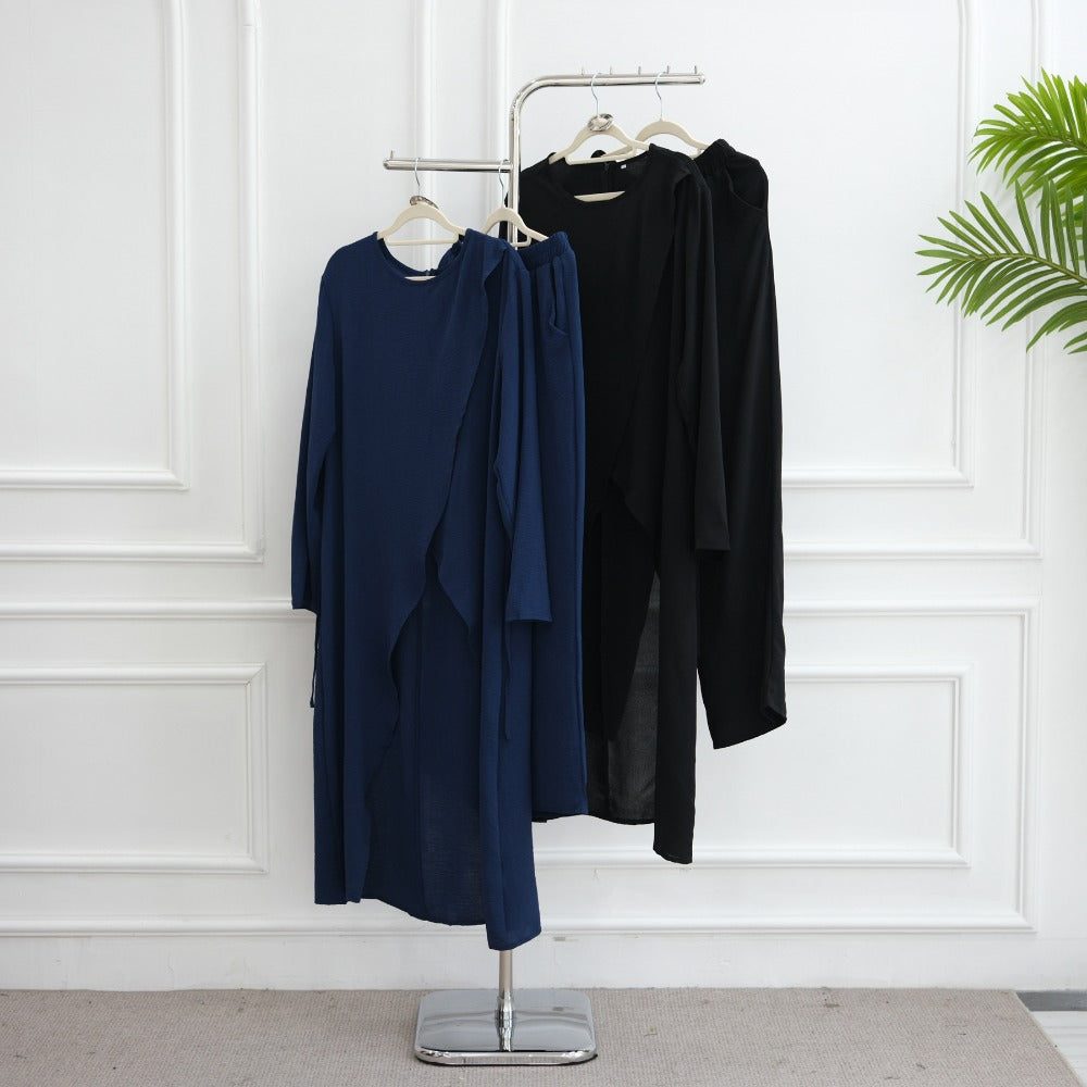 HA6605 Stylish asymmetrical two-piece set (with optional headscarf)