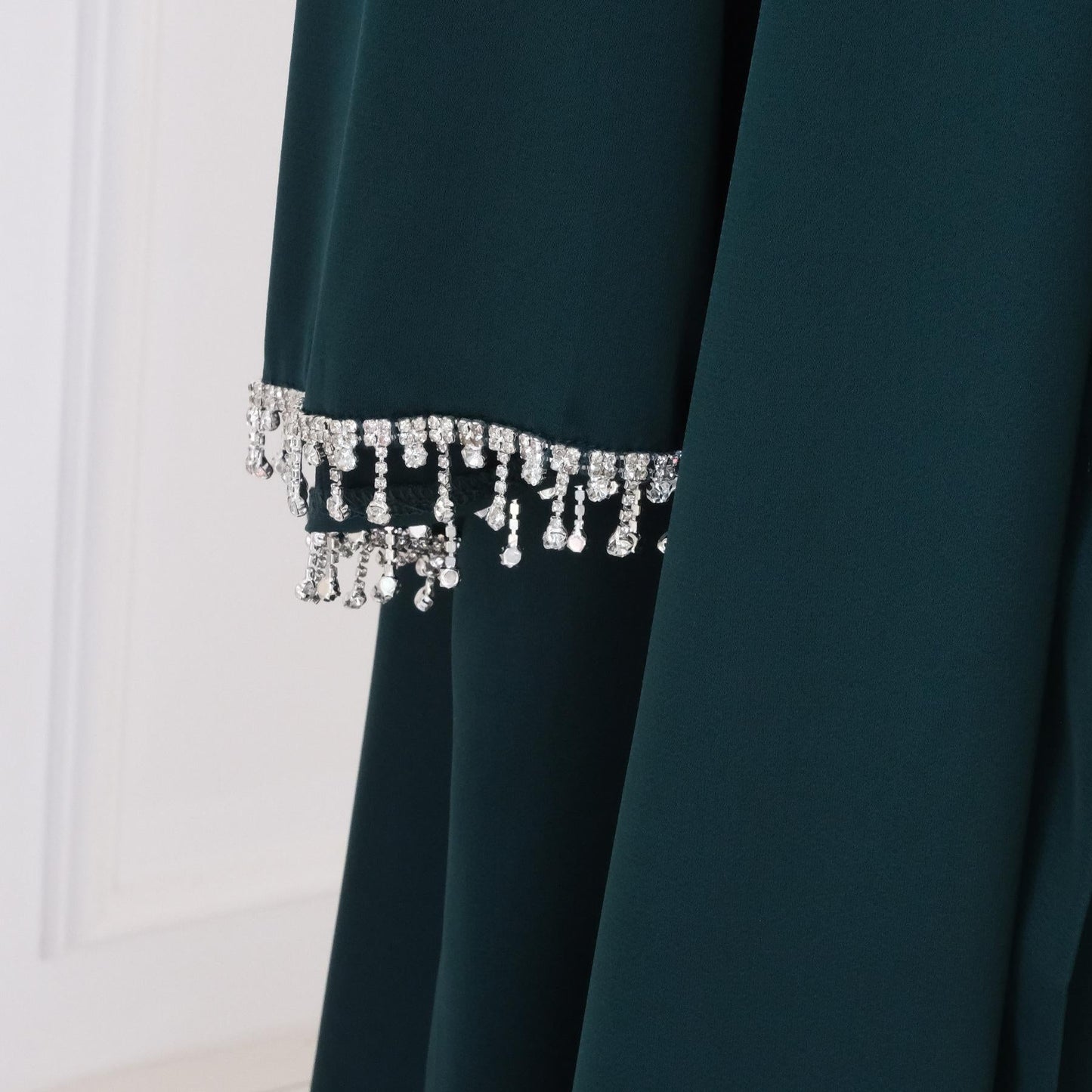 HAYA HAYA1047 1pcs Solid Color Beaded Cardigan Robe