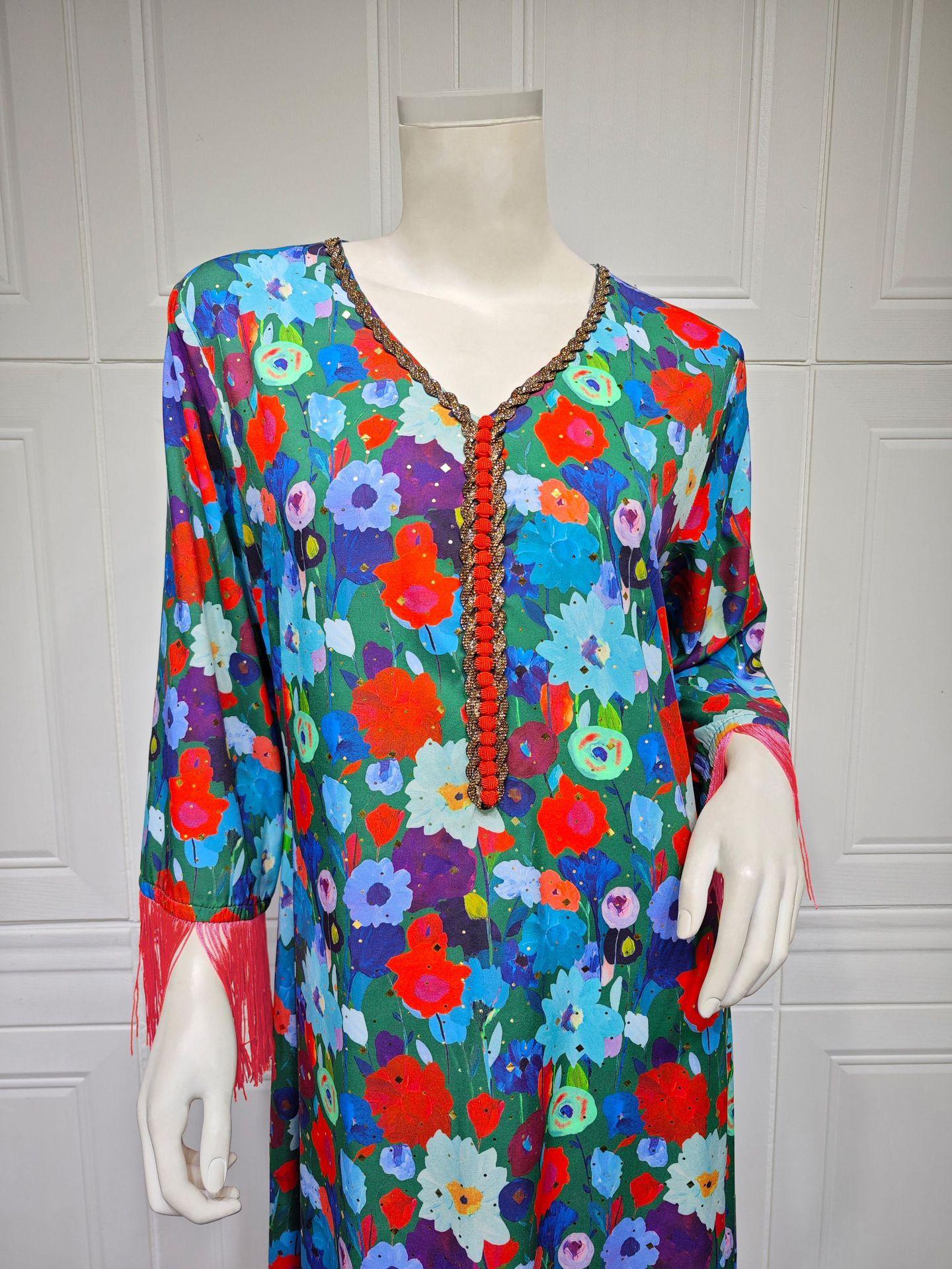 HAYA HAYA1080 Printed Casual Muslim Abaya